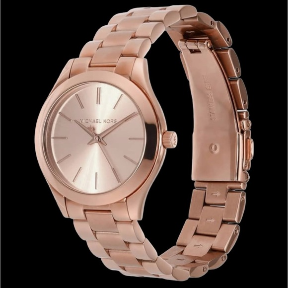 NWT Michael Kors Runway Slim Watch Rose Gold - Picture 5 of 7